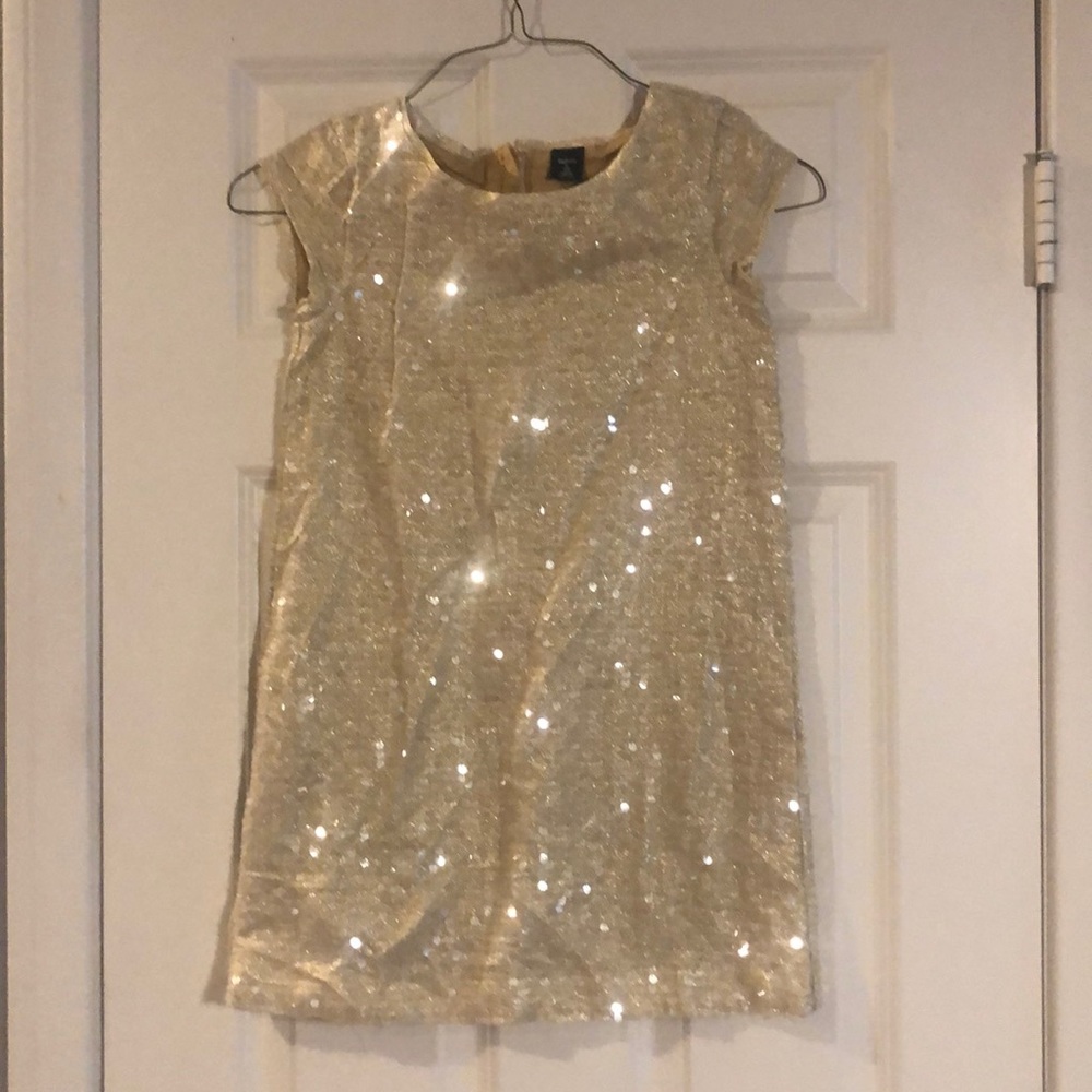 Gold Sequin Dress. Girls size L/10.